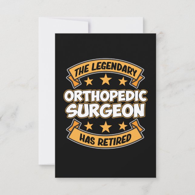 Cartons Réponse Orthopedic Surgeon Retirement Surgery Medical (Devant)