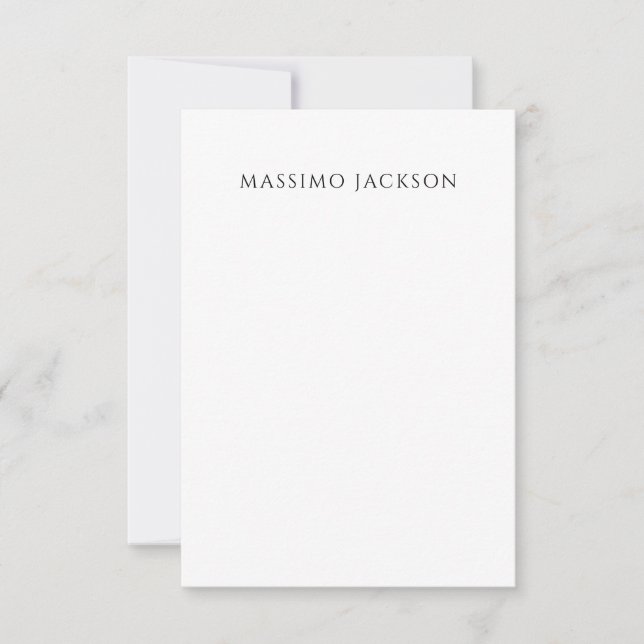 Cartons Réponse Own Name Calligraphy Chic Plain Simple Black White (Devant)