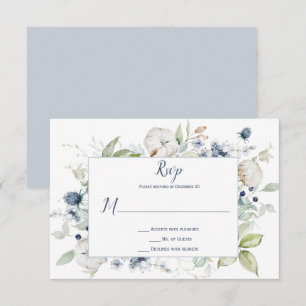 Cartons Réponse Pale Dusty Bleu Sage Vert encadré Floral