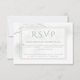 Cartons Réponse Pale Sage Vert Aquarelle Laver Gris Fleur