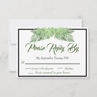Cartons Réponse Palm Feuille et Eucalyptus Mariage feuillage moder