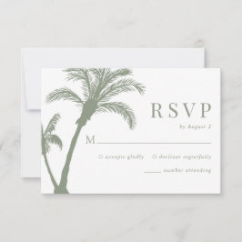 Cartons Réponse Palm Tree Tropical Beach Sage Green Mariage