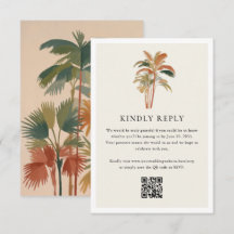 Palmiers tropicaux Aquarelle Pastel Boho Mariage