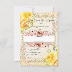 Cartons Réponse Papeterie de mariage pastel romantique