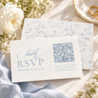 Papier à lettres floral bleu avec calligraphie et 