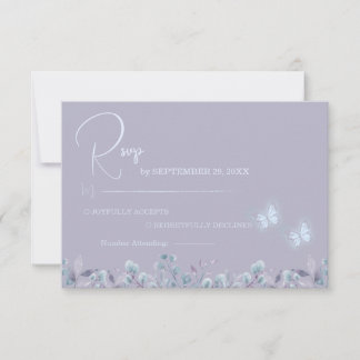 Cartons Réponse Papillon floral violet élégant