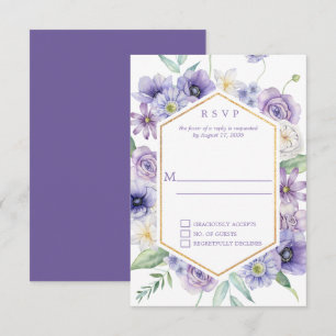 Cartons Réponse Pâquerettes violettes, Anémones, Roses Cadre géomé