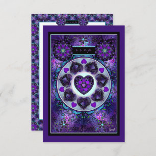 Cartons Réponse Parapluie violet & Coeurs .7