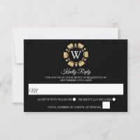 Parties scintillant d'or Monogram Poker Chip Casin