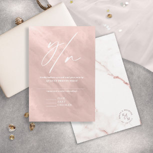 Cartons Réponse Parties scintillant en marbre moderne Mariage Rose