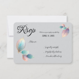 Cartons Réponse Pastel Iridescente Feuille Mariage Dreamy Pastels