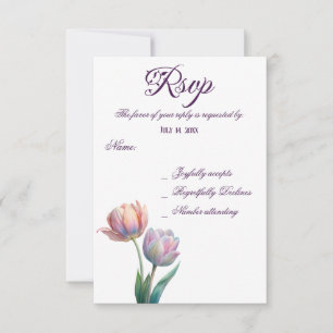 Cartons Réponse Pastel Tulip Mariage Suite Typographie élégante