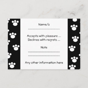 Cartons Réponse Patters de Black and White Animal Paw.