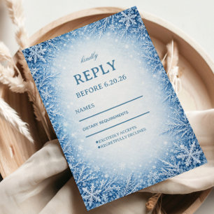 Cartons Réponse Paysage hivernal flocon de neige bleu givré