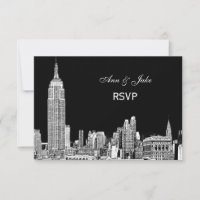 Paysage urbain NYC 01 Gravé DIY Fond de couleur RS