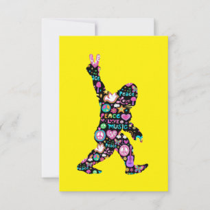 Cartons Réponse Peace Love Bigfoot Hippie Funny Bigfoot Lover