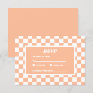 Cartons Réponse Peach Fuzz Blanc À damiers En vichy Motif
