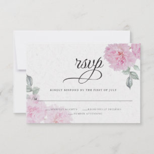 Cartons Réponse Peonies roses romantiques Papier de riz BarefootBr