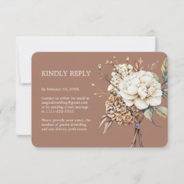 Cartons Réponse Peony moderne et Hydrangea Mocha Mousse Mariage