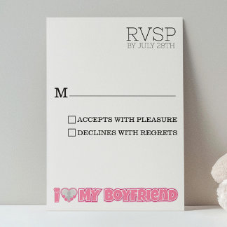 Cartons Réponse Personnalisé J'aime mon petit ami – Ajouter une ph