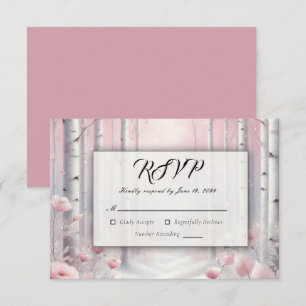 Cartons Réponse Pétales congelés dans un Mariage de bois hivernal