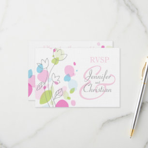 Cartons Réponse Pétales de fleurs modernes graphiques mariage form
