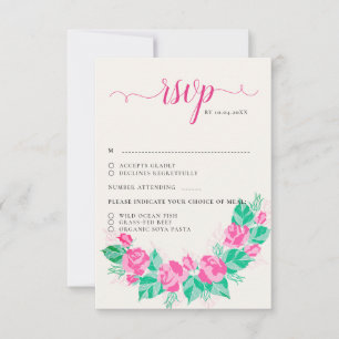 Cartons Réponse Pétales de rose vert rose Fleurs Jardin Mariage