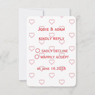 Cartons Réponse petits coeurs mariage