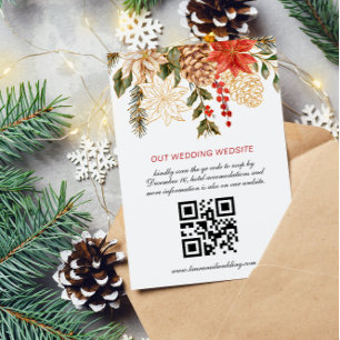 Cartons Réponse Photo Floral Noël Mariage d'hiver