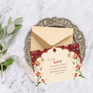 Cartons Réponse Pichwai élégant mariage indien Paon