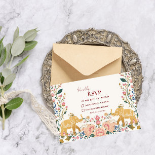Cartons Réponse Pichwai Mariage Indien Élégant