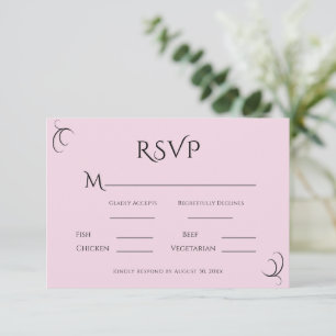 Cartons Réponse Pink Pastel Moderne Mariage