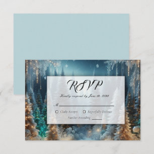 Cartons Réponse Pins givrés en hiver Mariage