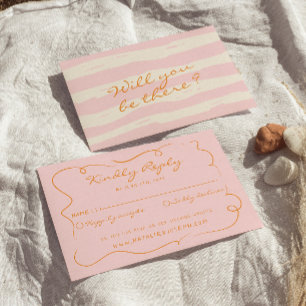 Cartons Réponse Pinstripes Écrits À La Main Whimsical Mariage colo