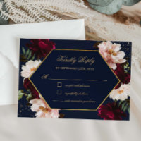 Pivoines de mariage florales marine Burgundy Blush