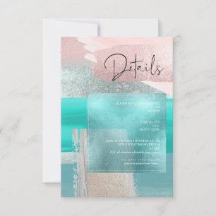 Cartons Réponse PixDezines Aqua+Rose Gold Art moderne Détails Cart