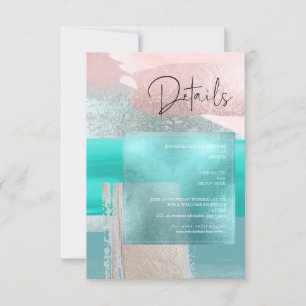 Cartons Réponse PixDezines Aqua+Rose Gold Art moderne Détails Cart