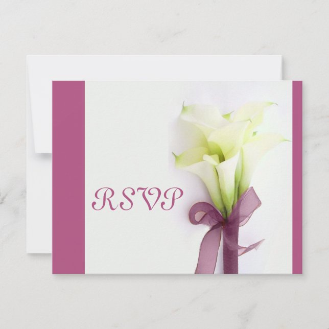 Cartons Réponse PixDezines BOUQUET LARGE LITERIE RSVP/CALLA (Devant)
