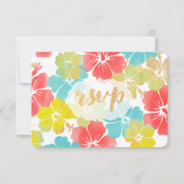 Cartons Réponse PixDezines hibiscus/floral/rsvp