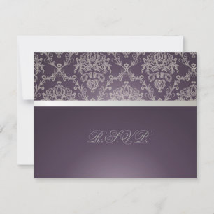 Cartons Réponse PixDezines prum+argent rsvp, dolcè damask