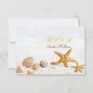 Cartons Réponse PixDezines RSVP, DANSER STARFISH/SEASHELL