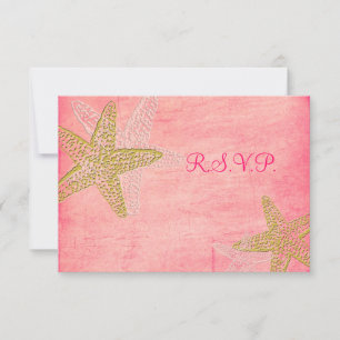 Cartons Réponse PixDezines RSVP, PINK STARFISH pour 5x7