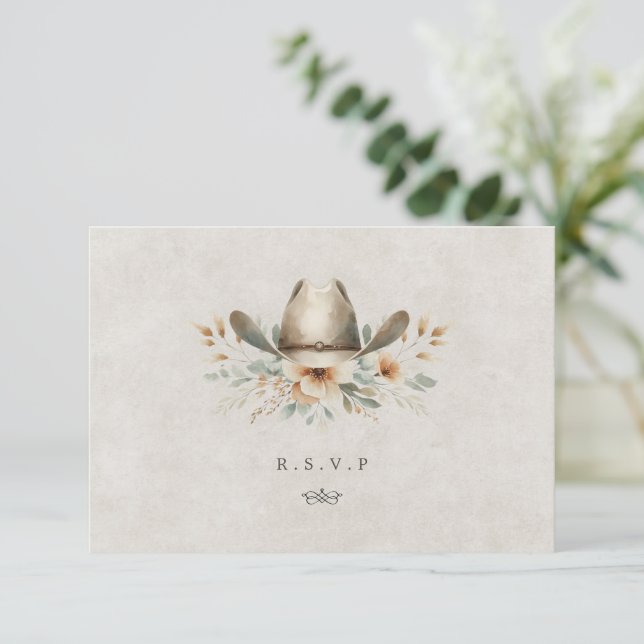 Cartons Réponse Plats casquettes Cowboy à fleurs occidentales choi (Debout devant)