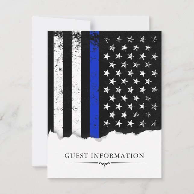Cartons Réponse Police Style American Flag Party|Event Guest Info (Devant)