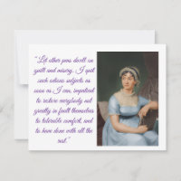 Portrait de Jane Austen avec citation (carte pliée