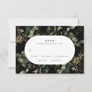 Cartons Réponse Premium Black Gold Botanique Eucalyptus Oval