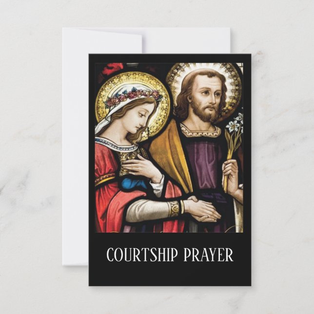 Cartons Réponse Prière Fiançailles de la Courtoisie catholique rel (Devant)