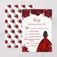 Princesse à peau foncée Fleurs rouges florales Swe