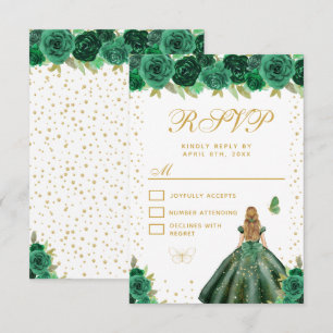 Cartons Réponse Princesse aux Cheveux Blonds Floral Vert Sweet Sei