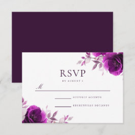 Cartons Réponse Purple Elegance Amethyst & Indigo, Mariage Lilac